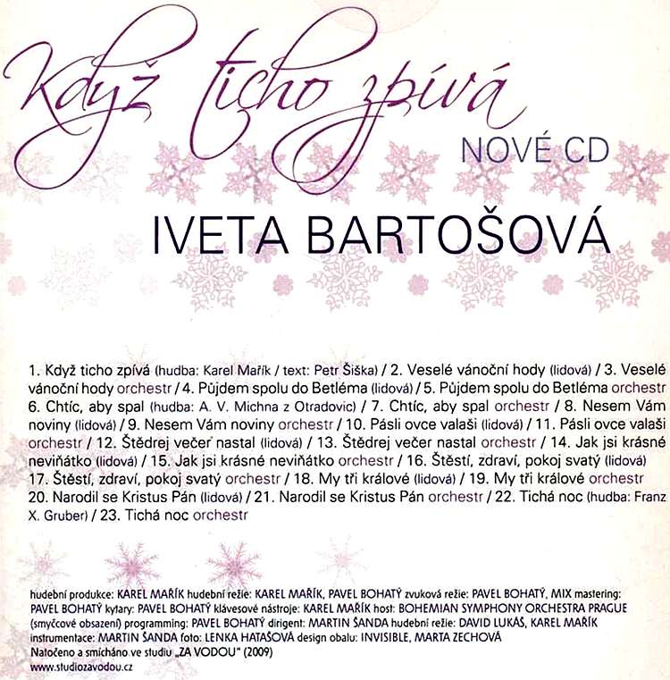 IVETA BARTOŠOVÁ - Když ticho zpívá CD